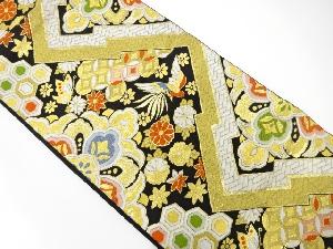 アンティーク　華紋に鳳凰・蝶・古典柄織り出し袋帯（着用可）